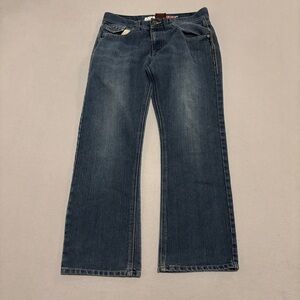 MMA Elite Jeans 32x30 Blue Low Rise Bootcut Flap Pockets Y2K Grunge Spring